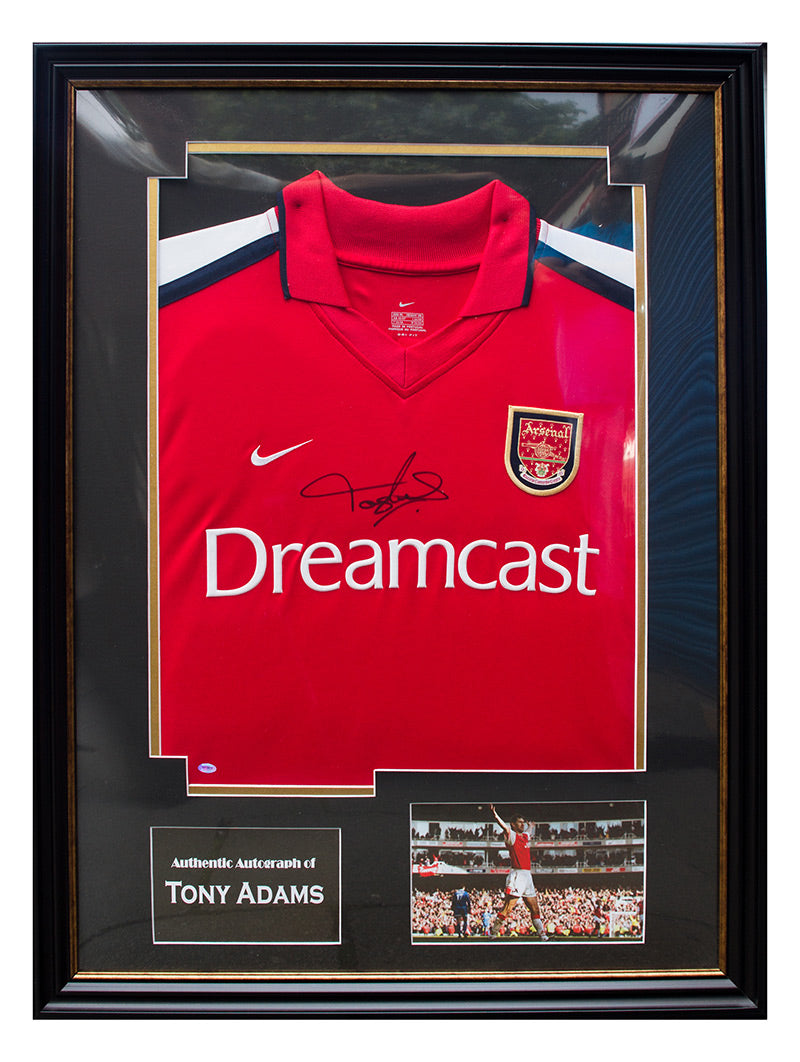 Framed and Autographed Tony Adams of Arsenal Signed Jersey
