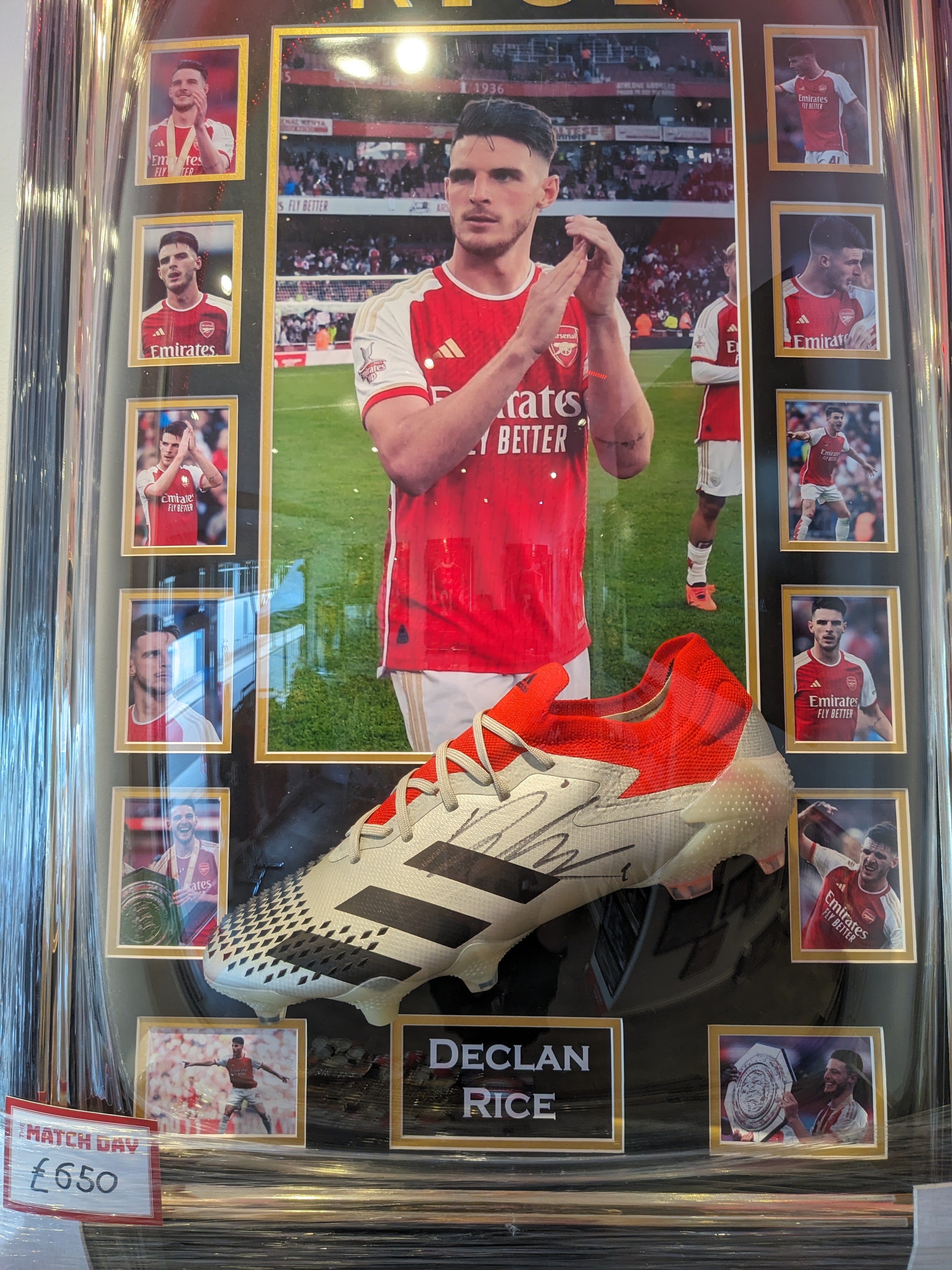 Signed Declan Rice Boot - Framed – The Match Day Shop