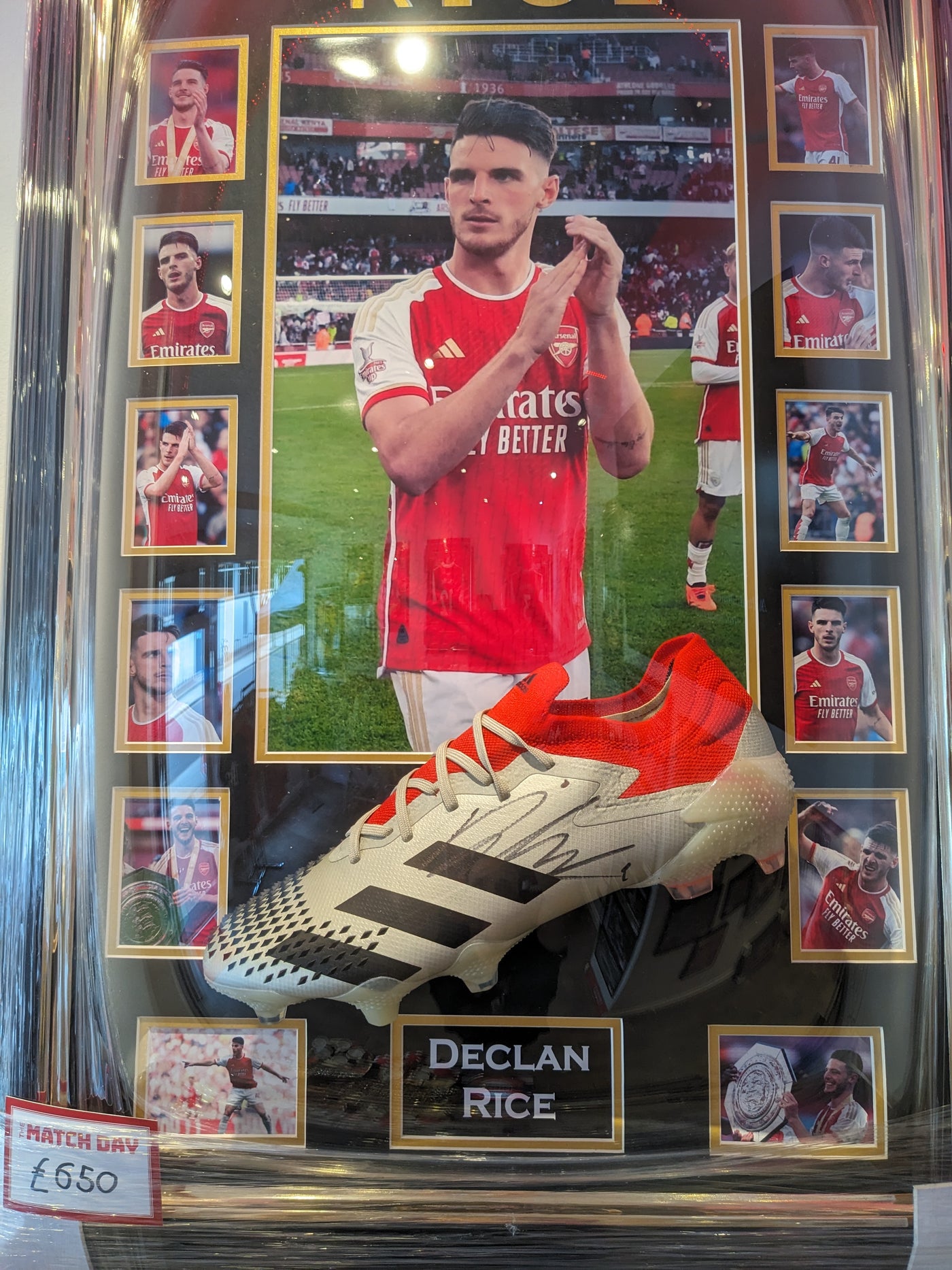 Signed Declan Rice Boot - Framed – The Match Day Shop