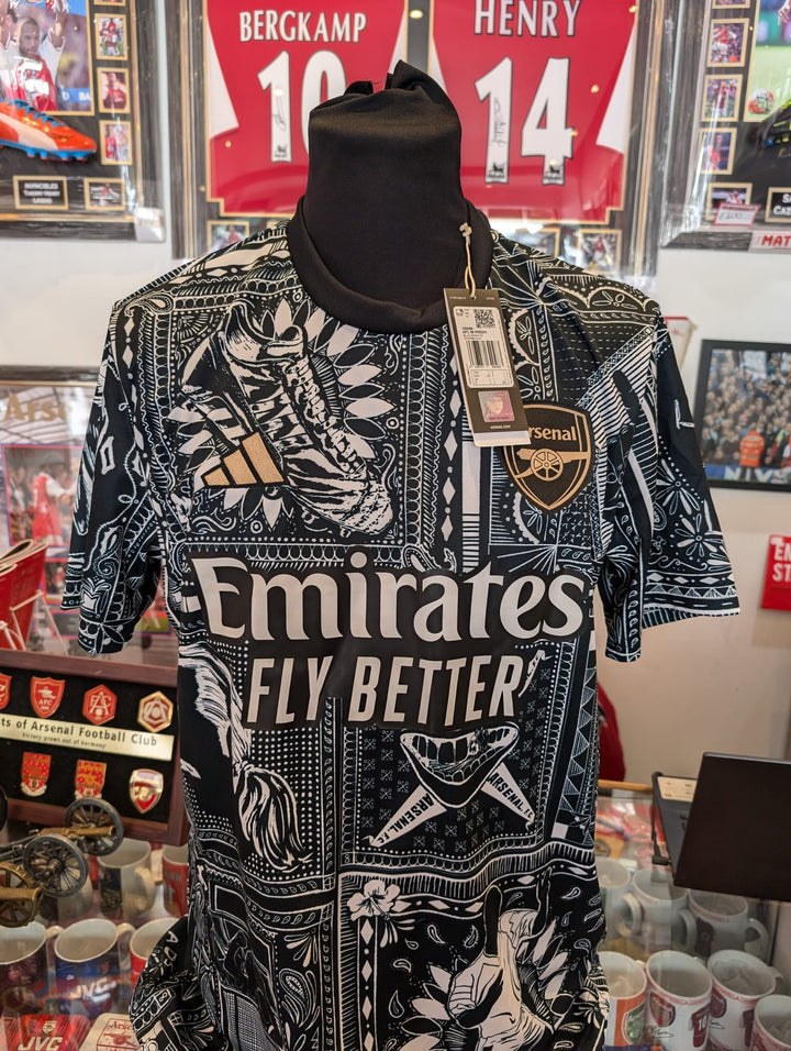 ゆ*け様 adidas Arsenal FC \"Ian wright\" ユニフォ adidas Arsenal x Ian Wright Pre-Match Shirt - Black/White