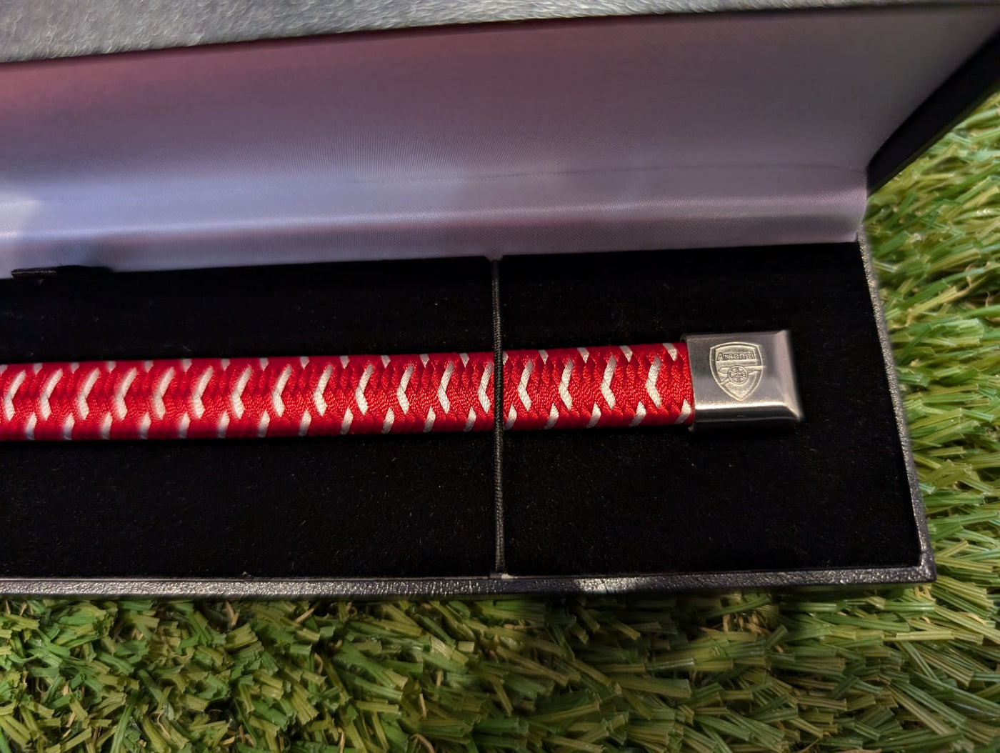 Arsenal Bracelet - Red Woven & Stainless Steel