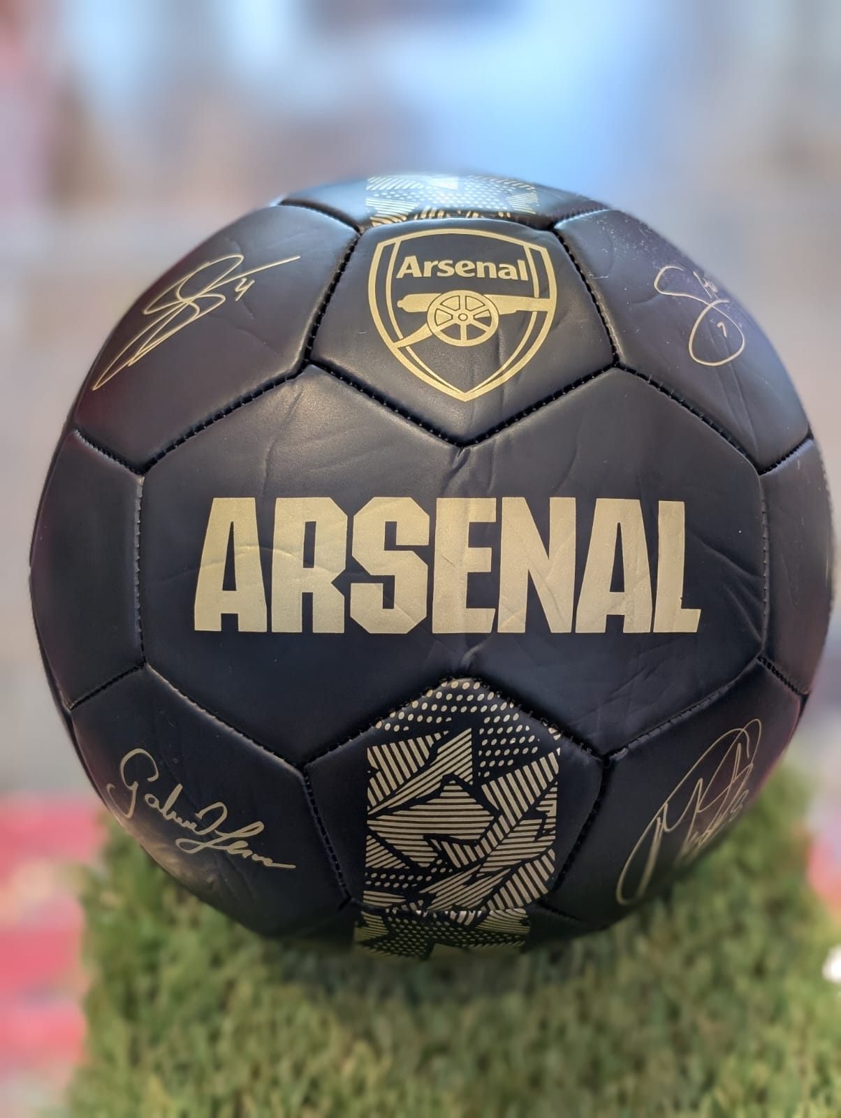 Arsenal Football Mini - Black & Gold Team Signed Ball