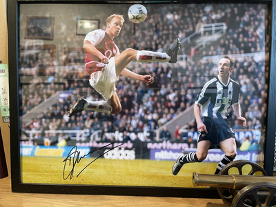 Bergkamp v Newcastle Signed Photo
