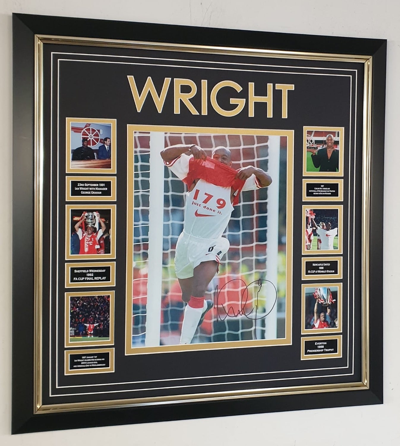 Signed Ian Wright 179 Photo - Framed Montage Display