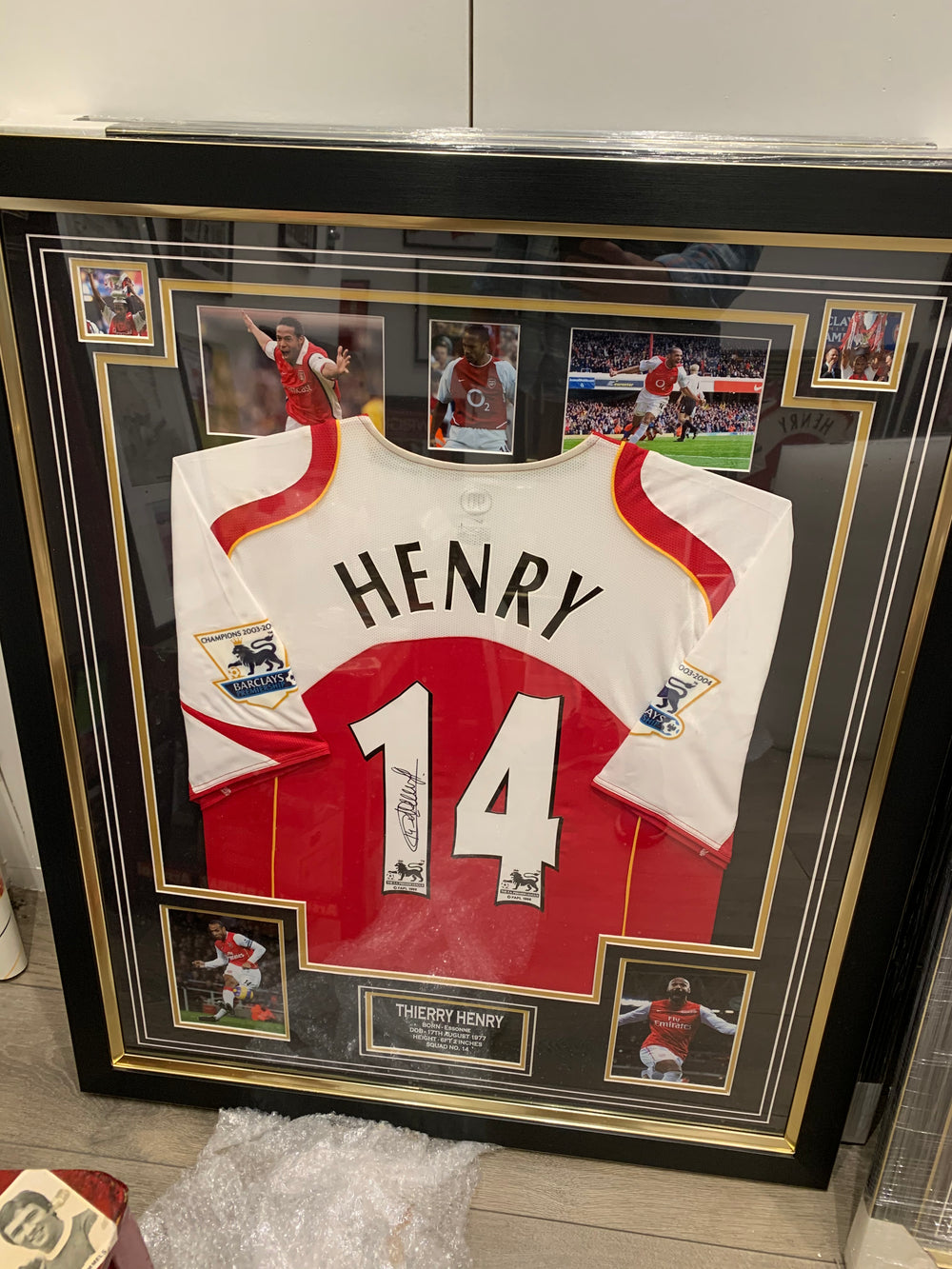 Maillot Dédicacé Encadré Thierry Henry & Ian Wright - Collector Certifié !