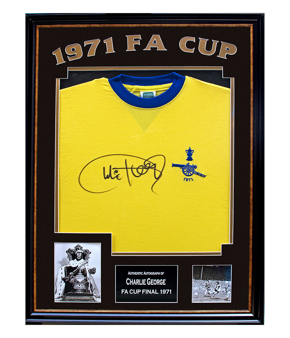 Charlie George - Signed & Framed FA CUP shirt
